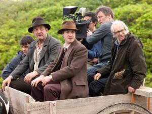 Director Ken Loach and crew on location for Jimmy's Hall (2014)
